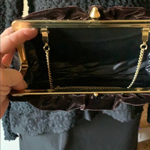 Vintage Brown Velvet Bag - Picture 3 of 3